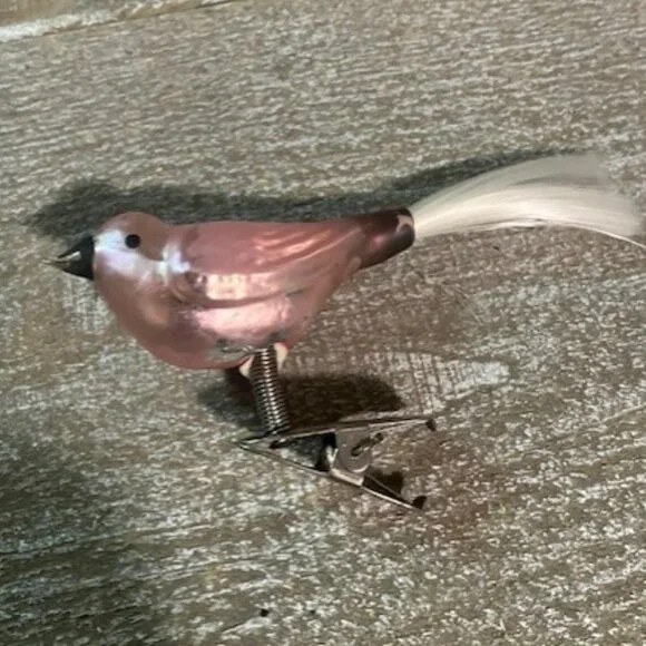 3 Small glass clipon bird Christmas ornaments